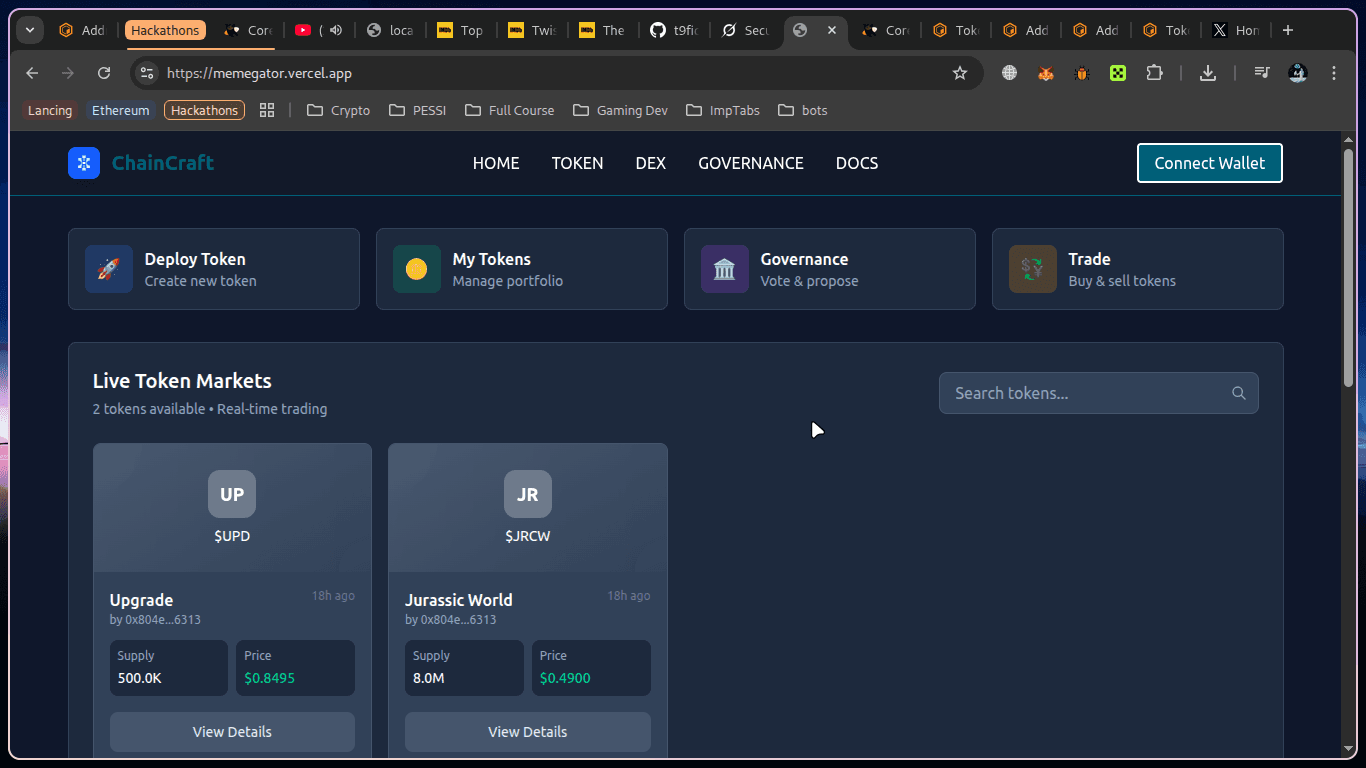 ChainCraft - DeFi Platform on Core DAO